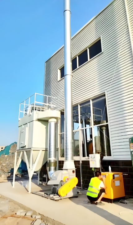 鄭州樸華科技濾筒除塵器現場安裝圖